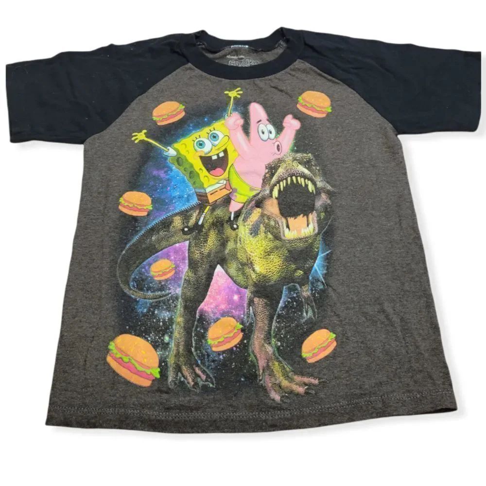 SpongeBob on a Trex shirt XS 4/5